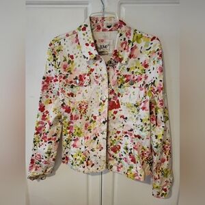 Live A Little Floral Spring Boho Jacket Size Large LAL